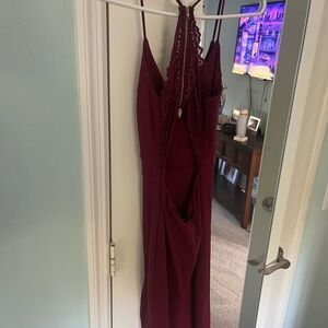 Windsor Burgundy Backless Dress